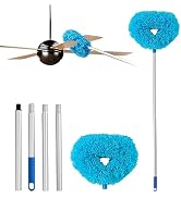 Ceiling Fan Cleaner Duster Reusable Microfiber Ceiling Fan Blade Cleaner Removable Duster with Ex...
