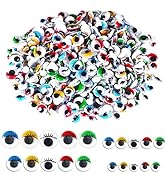 UPINS 1000pcs Wiggle Eyes with Eyelashes Self Adhesive Googly Eyes for DIY Craft 6mm 8mm 10mm 12m...