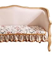 patdrea Sofa Couch Cover with Ruffle, Velvet Floral Sectional Bed Bench Covers, Bed Stool Bench S...