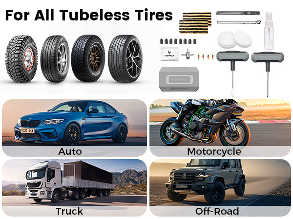 tire repair kit for flat tire fix punctures tire plug kit tool