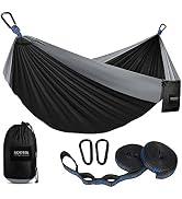 Kootek Camping Hammock Double & Single Portable Hammocks with 2 Tree Straps, Lightweight Nylon Pa...
