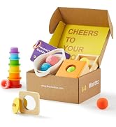 Tiny Land Montessori Toy Set for Babies 6-9 Months - 4-in-1 Wooden Learning Toys with Object Perm...