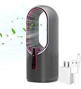 KONSIDEN Desk Fan Bladeless, 11.8 Inch Office Fan Small, Quiet, 3 Speed Adjustment, Touch Control...