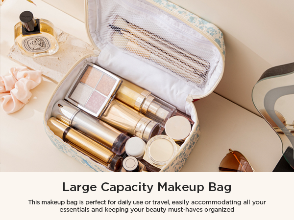 Personalized Makeup Bag travel makeup bag cute makeup bag quilted makeup bag initial makeup bag