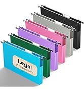 NORDUN Plastic Legal Size Hanging File Folders,Heavy Duty 1 Inch Expansion with Adjustable Tabs,1...