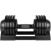 Donext 22LB Adjustable Dumbbells, 5 Weight Options Dumbbell with Anti-Slip Metal Handle for Exerc...