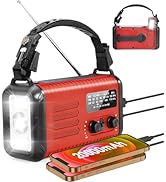 Emergency Hand Crank Weather Radio, 20000mAh / 74000mWh AM/FM/NOAA Solar Powered Radio with Phone...