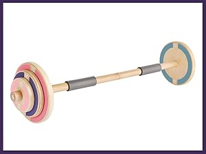 Kids Wooden Workout Play Weights Set