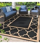 GENIMO 5' x 8' Outdoor Rug Waterproof for Patio Decor, Foldable Reversible Plastic Straw Area Rug...