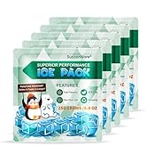 SuccorWare 5 Packs Reusable Ice Packs for Lunch Boxes - 12+ Hour Cooling Ice Gel Pack for Camping...