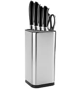 Universal Knife Block, Stainless Steel Square Knife Holder Knife Block Holder without Knives Kitc...