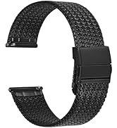 WOCCI Elite Metal Watch Band for Women and Men, Mesh Woven, 316L Stainless Steel, Quick Release, ...