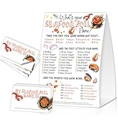 What's Your Seafood Name, Funny Seafood Theme Game Cards Set,1 Game Sign and 30 Cards, Perfect fo...