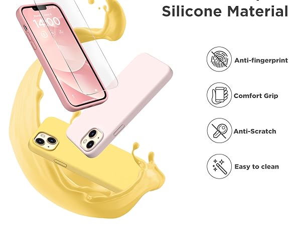 14 plus case, iphone 14 plus silicone case with screen protector