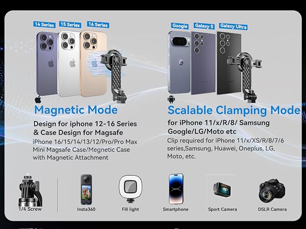 Magnetic Tripod For iPhone Portable Selfie Stick iPhone Insta360 Tripod Sport Camera Tripod Selfie