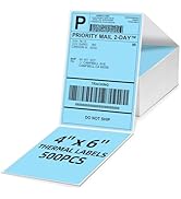 Omezizy 4x6 Thermal Labels, 1 Packs of 500 4x6 Fold Labels Blue - Compatible with JADENS, ASprink...