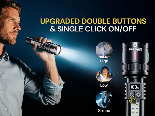 ESGREEN RECHARGEABLE FLASHLIGHTS HIGH LUMENS