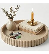 OAKOA Decorative Tray for Decor - Coffee Table Tray for Living Room - Round Tray for Home Decor -...