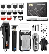 HIENA PRO Cordless Hair Clippers for Men, Professional Barber Kit - Beard Trimmer, Aluminum Foil ...