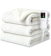 Electric Blanket Throw Size 50"x60",Heating Blanket, Soft Flannel Heated Blanket, 9 Heating Level...
