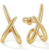 Gold Earrings for Women Trendy,14K Gold Stud Earrings Dainty Earrings Simple Minimalist Gold Earr...