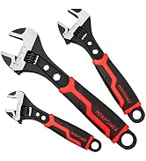 MAXPOWER Adjustable Wrench, Drop Forged Cr-V Steel, Small Spanner Wrenches Set 6 inch 8 inch 10 inch
