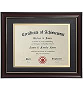 ELSKER&HOME 8.5x11 Diploma Frames with Mat,Classic Cherry Wood,8.5x11 Inch With Mat or 11x14 Inch...