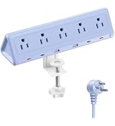 6.5 FT Desk Clamp Power Strip with 5 AC Outlets & 6 USB Ports PD 40W USB-C Fast Charging, Extensi...