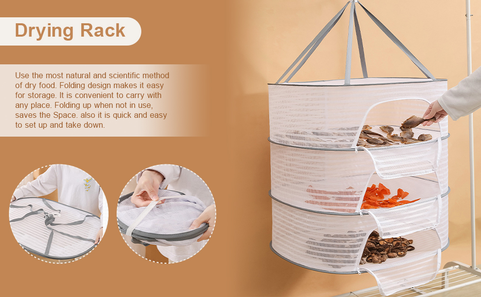 Plant Dry Net Mesh Rack with Zipper