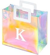 VUOJUR 8.3'' Holographic Letter Gift Bag for Women Girls Birthday Personalized Reusable Party Bag...