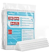SHALL Mini Hot Glue Sticks, 0.27” Dia x 8” Long, 100-pack Clear Hot Melt Glue Gun Sticks for All-...