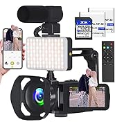 VETEK Video Camera 8k Camcorder 48MP UHD WiFi IR Night Vision Vlogging Camera for YouTube, 18X Di...