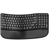 DAREU Wireless Ergonomic Keyboard,Ergo Keyboard with Cushioned Wrist & Palm Rest,2.4GHz / BT Ergo...