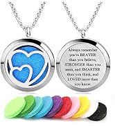 Aromatherapy Essential Oil Diffuser Necklace 316L Stainless Steel Locket Pendant with 24 Inch Chain