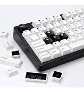 KBDiy Bow PBT Double Shot Keycap Set,174 Keys White and Black Custom Key Cap Keycaps 60 Percent C...