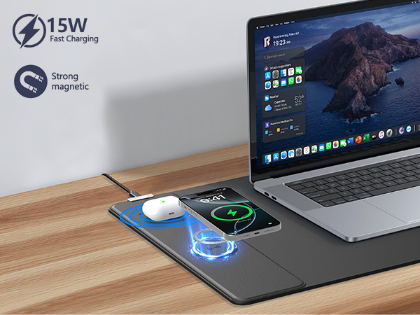 wireless charging mouse pad
