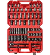 AMM 1/2-inch 66 Pieces Impact Socket Master Set, SAE & Metric from 5/16"-1-1/4",8-24mm, Shallow/D...