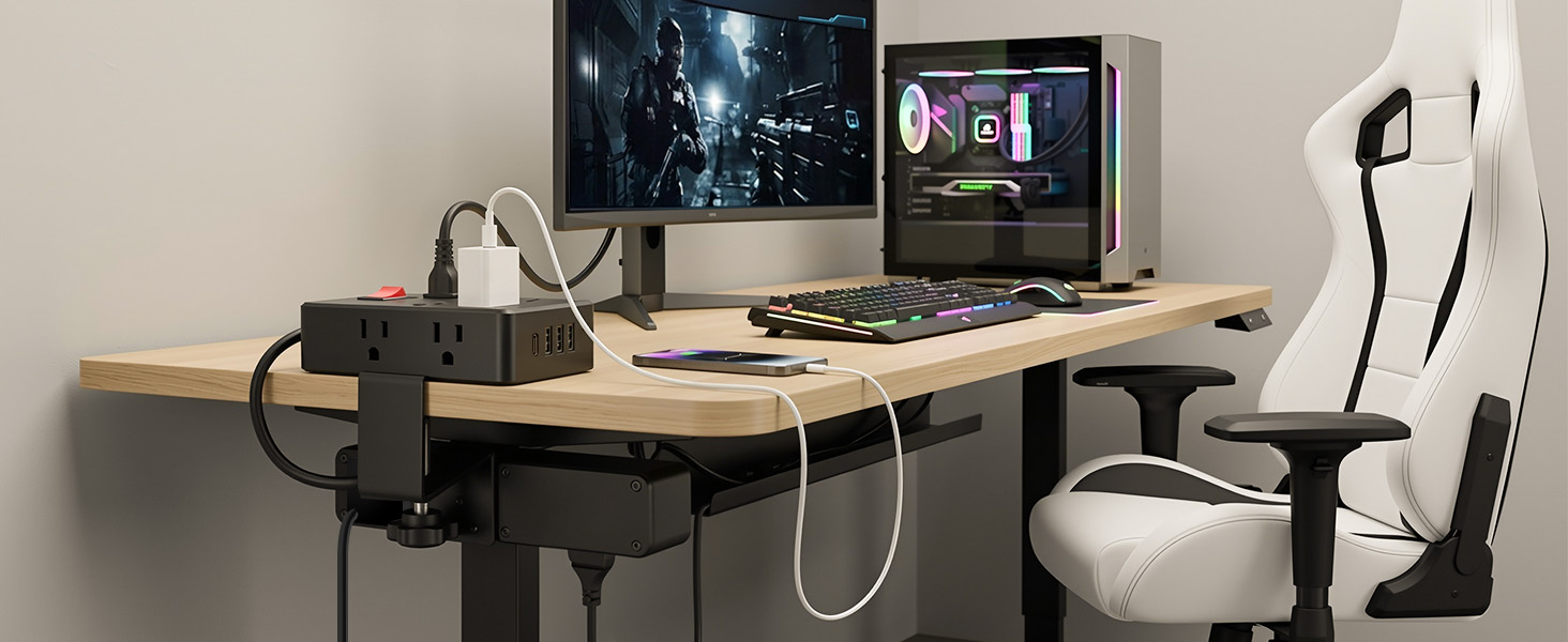 desk mounted power strip