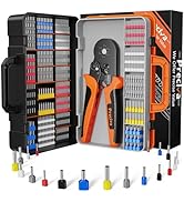 Preciva Ferrule Crimping Tool Kit, Hexagonal Ferrule Crimper AWG23-10/0.25-6mm² with 19 Sizes Wir...