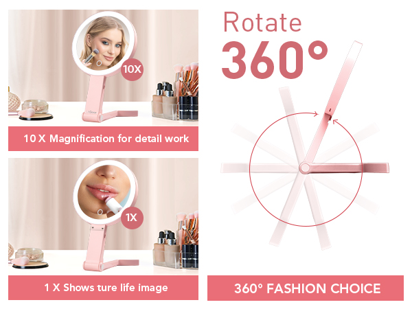 magnifying mirror with light