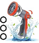 Water Hose Nozzle Sprayer, BIBURY Hand Sprayer with 10 Spray Patterns and On Off Valve Thumb Cont...