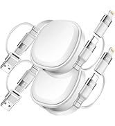 Minlu 65W Retractable Charging Cable,5 in 1 Multi Charger Cable for Travel,USB Type C Charger Cor...