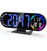Digital Alarm Clocks with 16 Night Light, Loud Alarm Clock for Heavy Sleepers Adults Teens Kids S...