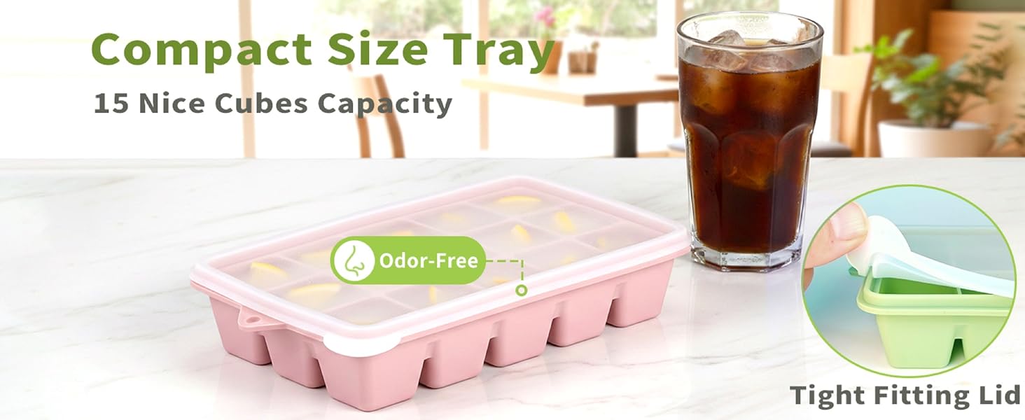 15 nice size silicone ice cube tray