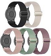 5 Pack Stretchy Nylon Watch Bands Compatible with Garmin Venu 2S/Vivoactive 4S/Venu 3S/Vivomove 3...