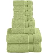 Elegant Comfort Premium Cotton 8-Piece Towel Set, Includes 4 Washcloths, 2 Hand Towels and 2 Bath...