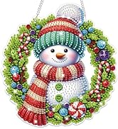 Bowetile Christmas Wreath Hanging Diamond Art Painting Kits for Adults Beginners, 5D Special Shap...