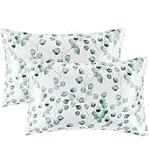 EXQ Home Satin Pillowcase Silky Satin Pillowcase for Hair and Skin,Soft Cooling Printed Pillow Ca...