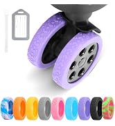 DIGIGRE Luggage Wheel Covers, 8 PCS Silicone, Purple, 2-2.6 inches, 8-Spinner Wheels, Wear-Resist...