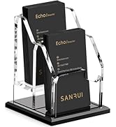 SANRUI Black Vertical Business Card Holder for Desk 2 Slot 2 Tier, Clear Acrylic Name Card Stand ...